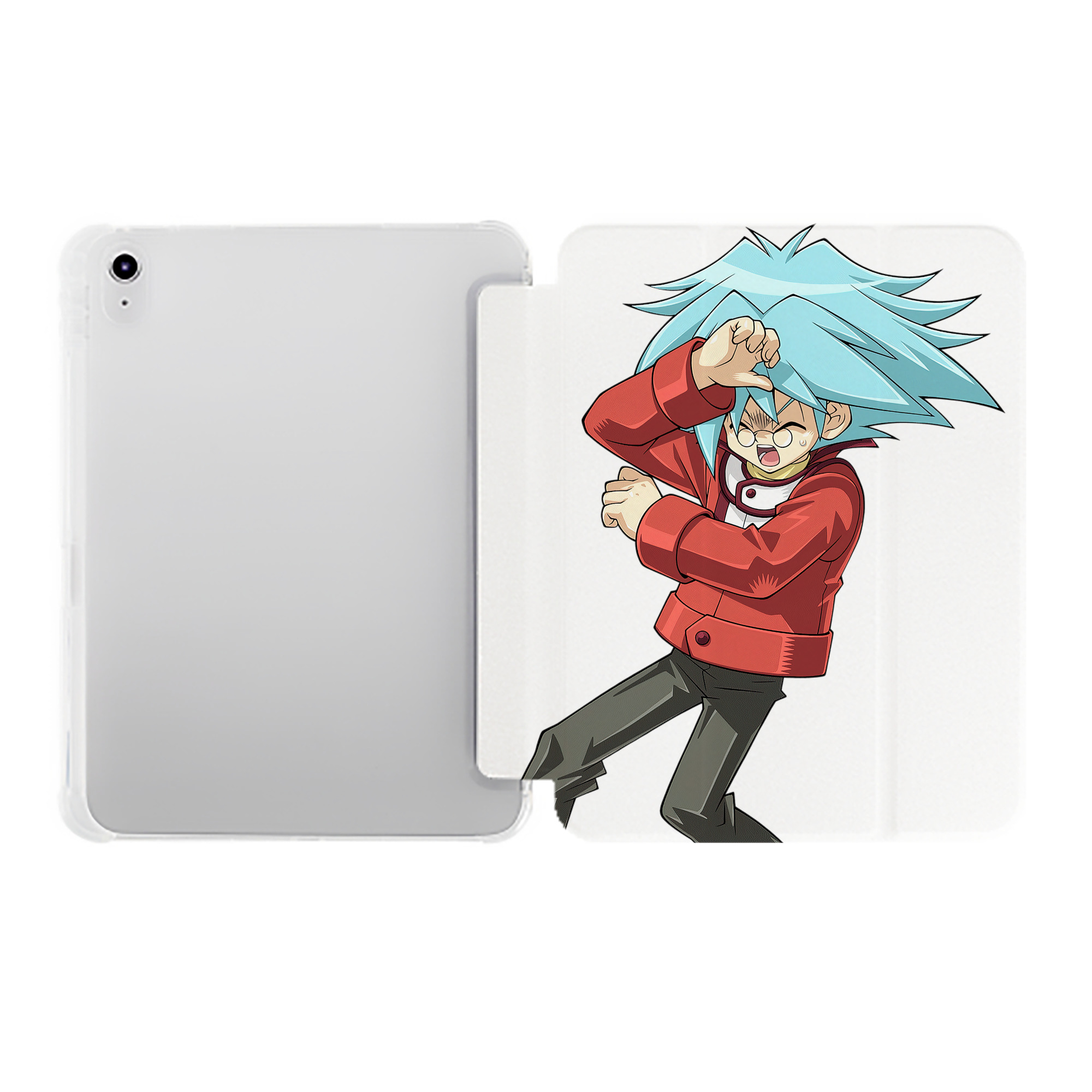 （画像用） 遊☆戯☆王 Yu-Gi-Oh! IPad ケース ペン収納付き 三つ折りスタンド PUレザー×シリコン 対応機種9.5/10.5/10.9インチ